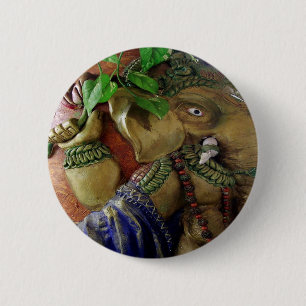 Ganapati Ganesh 6 Cm Round Badge