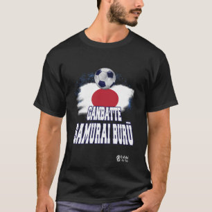Ganbatte Samurai Burū Ver 3 Black T-Shirt