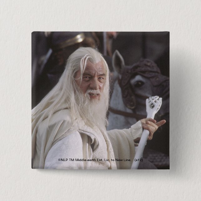GANDALF™ Holds Staff 15 Cm Square Badge (Front)
