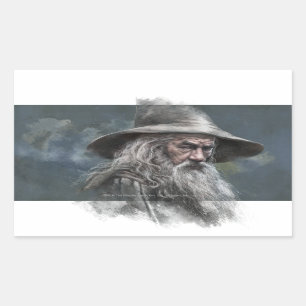 Gandalf Illustration Rectangular Sticker