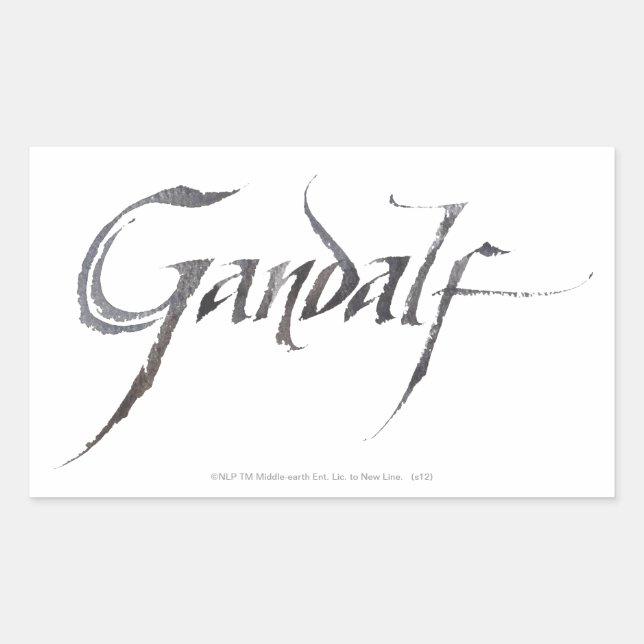 Gandalf Name Textured Rectangular Sticker (Front)