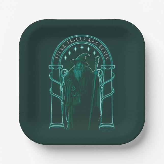GANDALF™ "Speak Friend And Enter" Doors of Durin Paper Plate (Front)