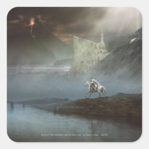 GANDALF™ Takes Hobbits to Guarded City Square Sticker