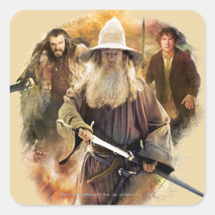 Gandalf, THORIN OAKENSHIELD™, & BILBO BAGGINS™ Square Sticker