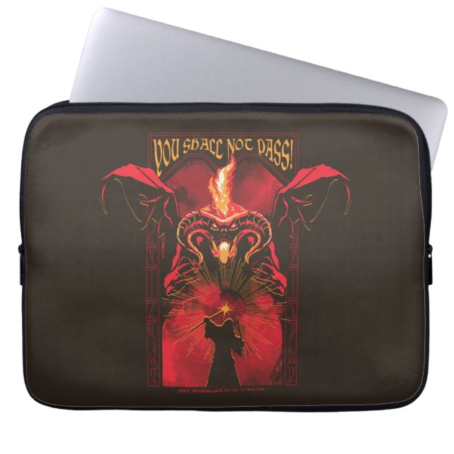 GANDALF™ Vs Balrog "You Shall Not Pass" Graphic Laptop Sleeve (Front)