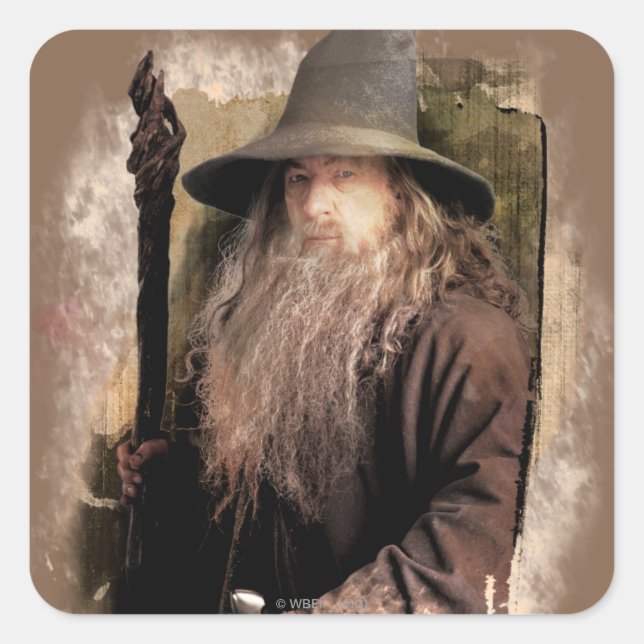 Gandalf With Staff Square Sticker (Front)
