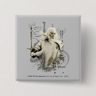 GANDALF™ with Sword Vector Collage 15 Cm Square Badge