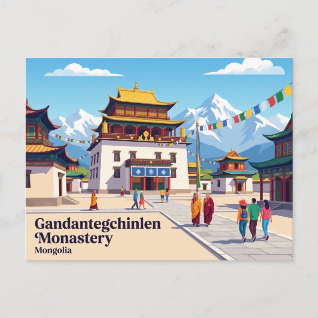 Gandantegchinlen Monastery, Ulaanbaatar, Mongolia Postcard (Front)