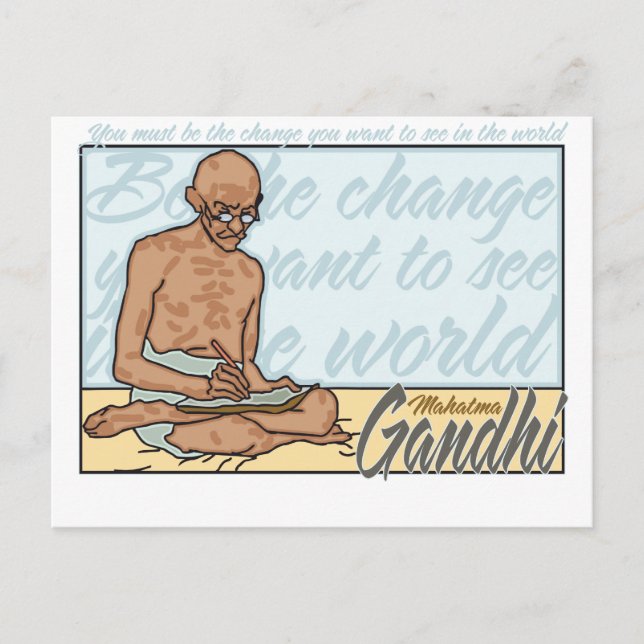 Gandhi Be The Change Quote Postcard (Front)