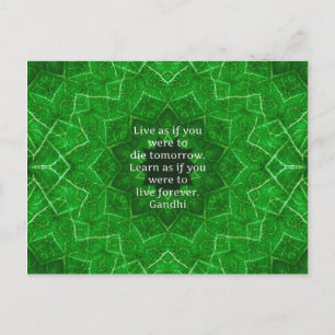 Gandhi Inspirational Quote About Learning Postcard