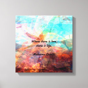 Gandhi Inspirational Quote about Love, Life & Hope Canvas Print