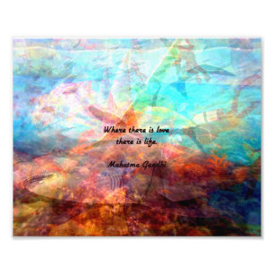 Gandhi Inspirational Quote about Love, Life & Hope Photo Print