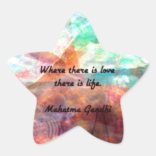 Gandhi Inspirational Quote about Love, Life & Hope Star Sticker