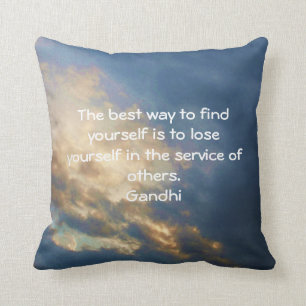 Gandhi Inspirational Quote About Self-Help Cushion