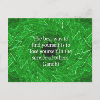 Gandhi Inspirational Quote About Self-Help Postcard