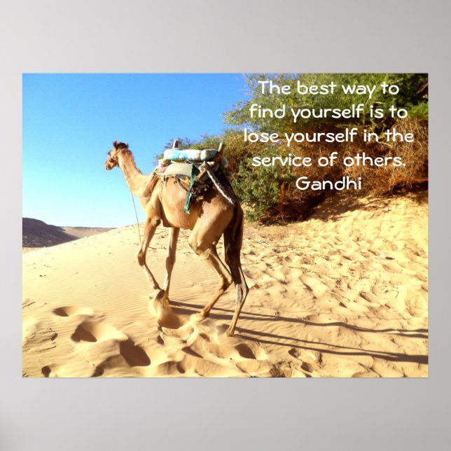 Gandhi Inspirational Quote About Self-Help Poster (Front)