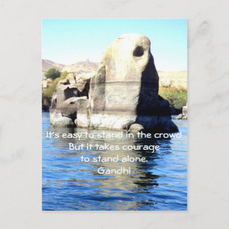 Gandhi Inspirational Quote Quotation About Courage Postcard