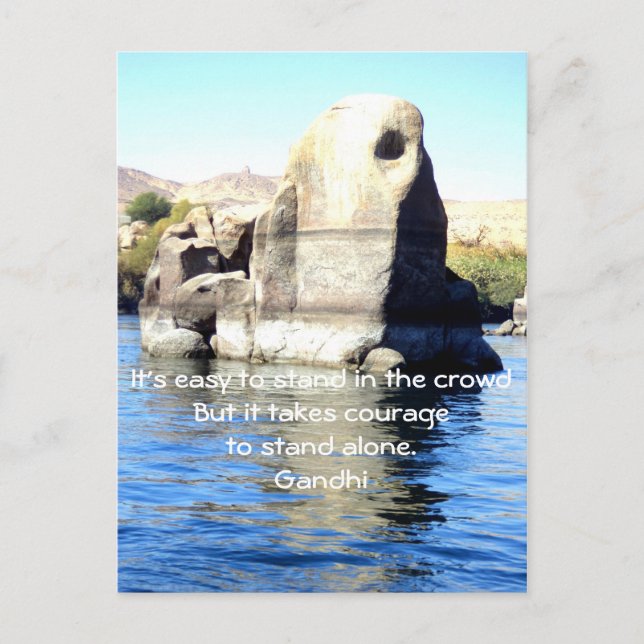 Gandhi Inspirational Quote Quotation About Courage Postcard (Front)
