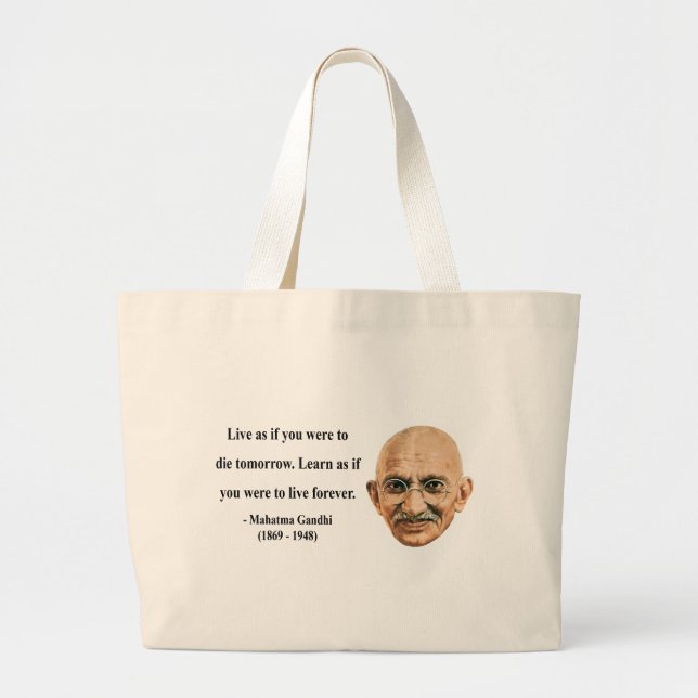 Gandhi Quote 4b Large Tote Bag (Front)