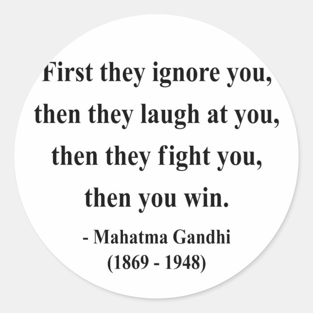 Gandhi Quote 5a Classic Round Sticker (Front)