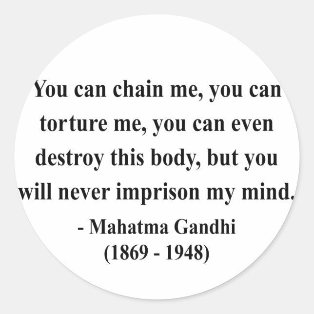 Gandhi Quote 7a Classic Round Sticker (Front)