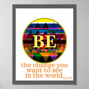 Gandhi quote motivational poster be the change