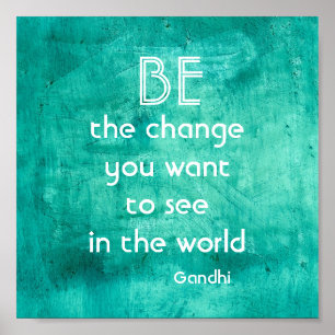Gandhi quote motivational poster  be the change