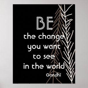 Gandhi quote motivational poster  be the change