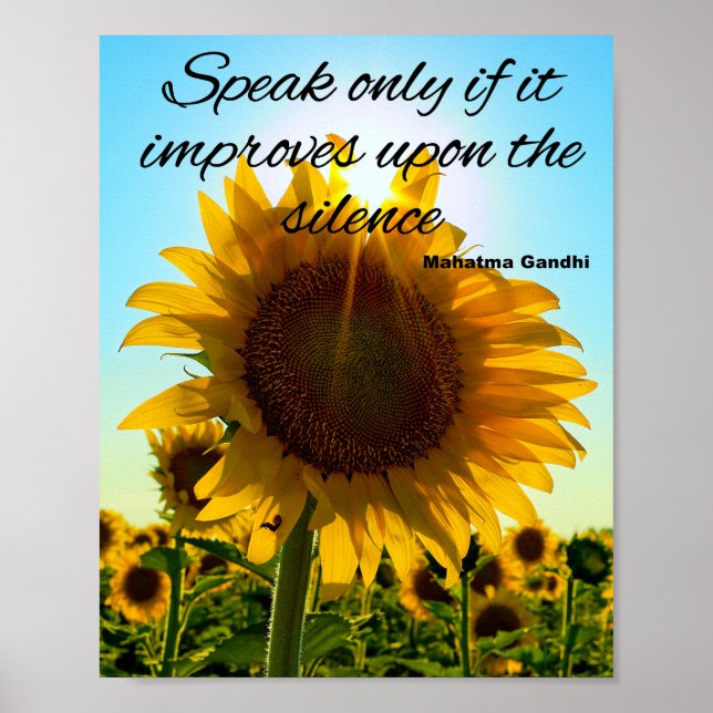 Gandhi Quote on Silence Poster (Front)