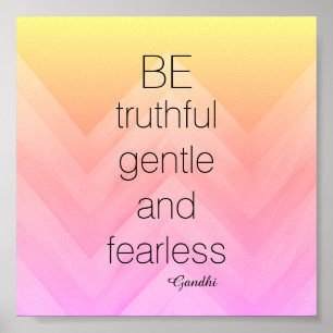 Gandhi quote poster chevron yellow and pink