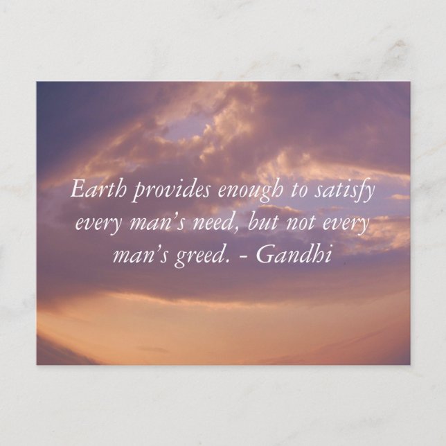 Gandhi Wisdom Quote With Brown Sky Postcard (Front)