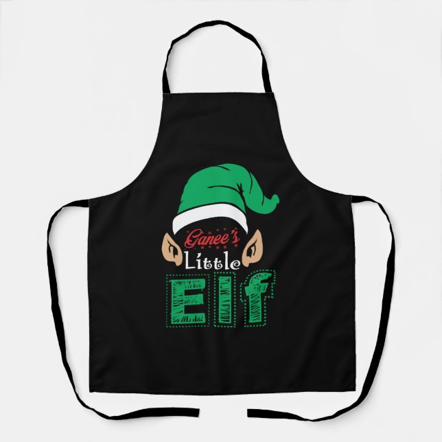 Ganees Little Elf Christmas Xmas Apron (Front)