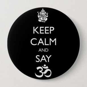 ganesh 10 cm round badge