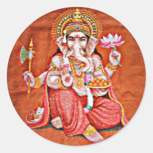 Ganesh Art Classic Round Sticker