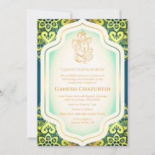 Ganesh Chaturthi Puja Golden Invitation