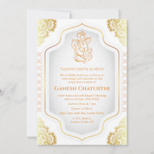 Ganesh Chaturthi Puja Golden Invitation