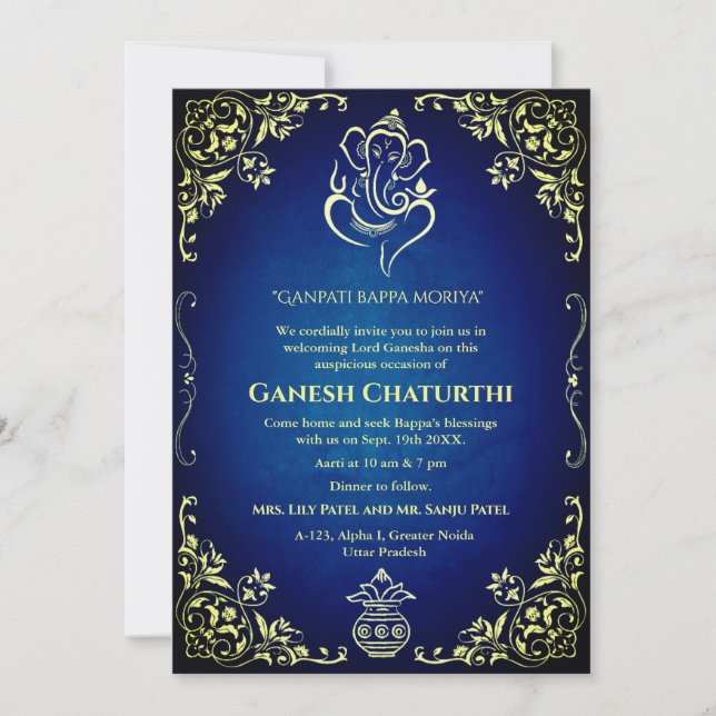 Ganesh Chaturthi Puja Invitation (Front)