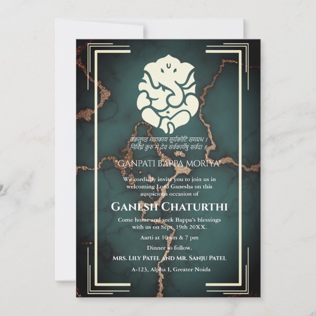 Ganesh Chaturthi Puja Invitation (Front)