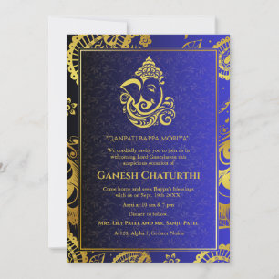 Ganesh Chaturthi Puja Roya Golden Elements Invitation