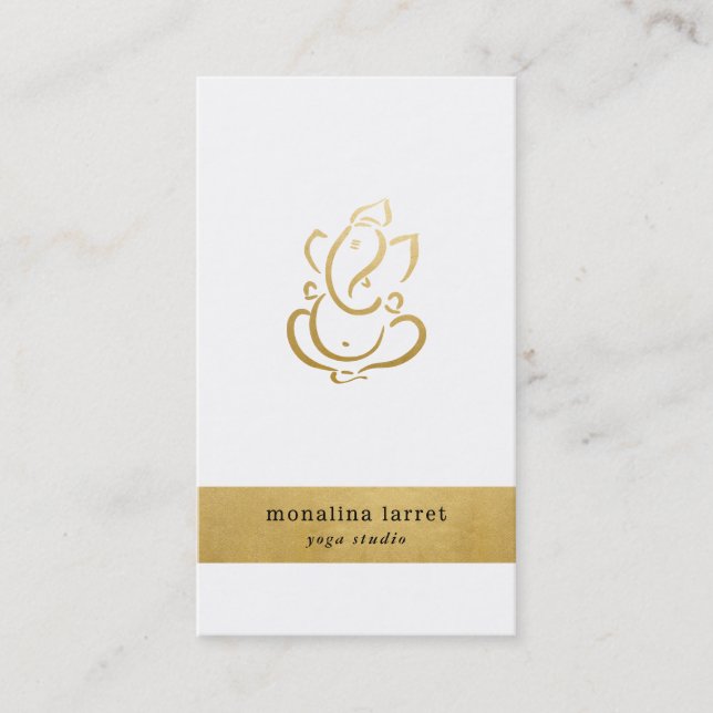 Ganesh | Ganapati Indian God Yoga Studio Business Card (Front)