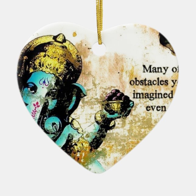 Ganesh Ganesha Hindu India Asian Elephant Deity Ceramic Tree Decoration (Front)