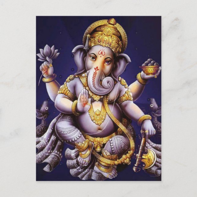 Ganesh Ganesha Hindu India Asian Elephant Deity Postcard (Front)