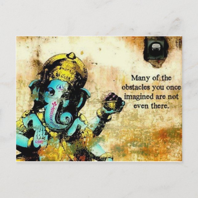 Ganesh Ganesha Hindu India Asian Elephant Deity Postcard (Front)