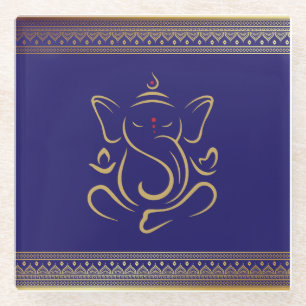 Ganesh glass coaster