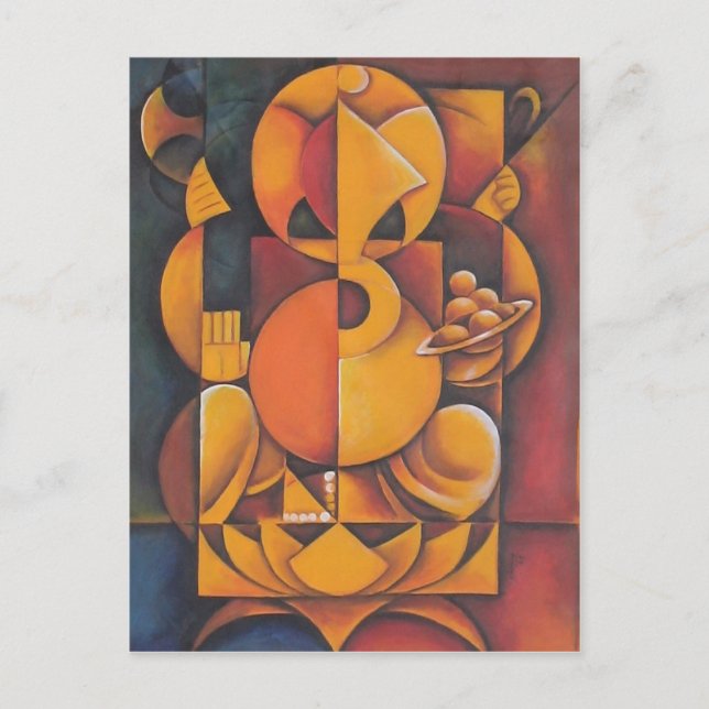 GANESH HINDU GOD ABSTRACT ART POSTCARD (Front)