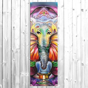 Ganesh Hindu India Elephant Bright Psychedelic Yoga Mat