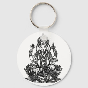 Ganesh Illustration Key Ring