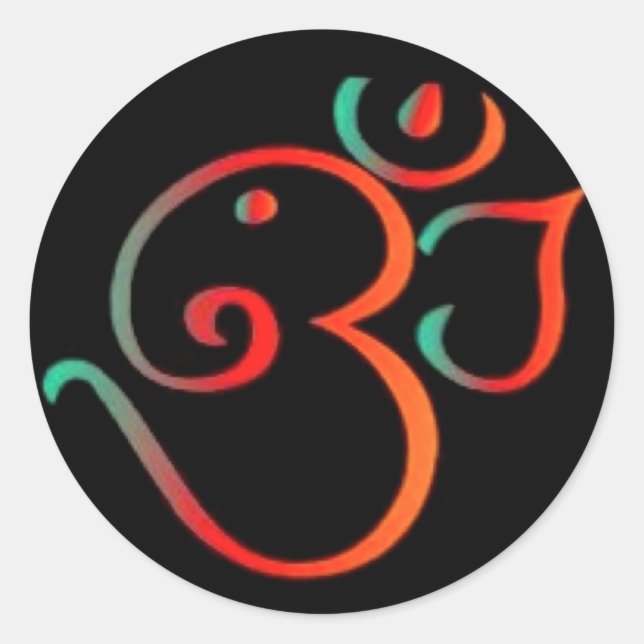 Ganesh Om Classic Round Sticker (Front)