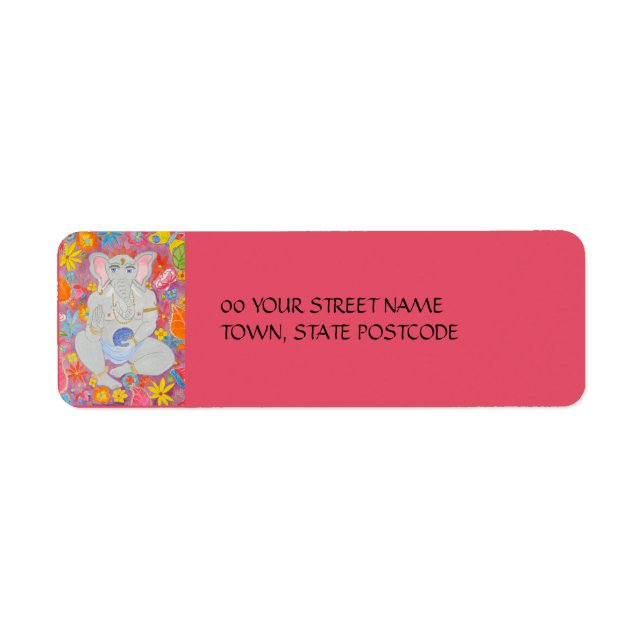 Ganesh pink Return Address Label (Front)