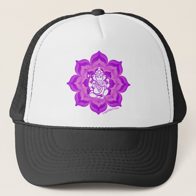 Ganesh purple design trucker hat (Front)